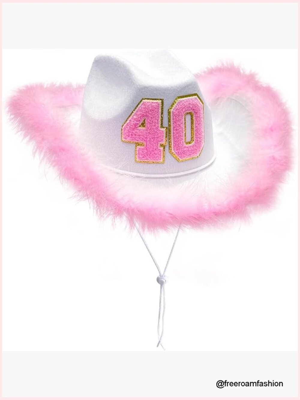 Pink Cowboy Hat - 40th Birthday Cowgirl Hat for Women